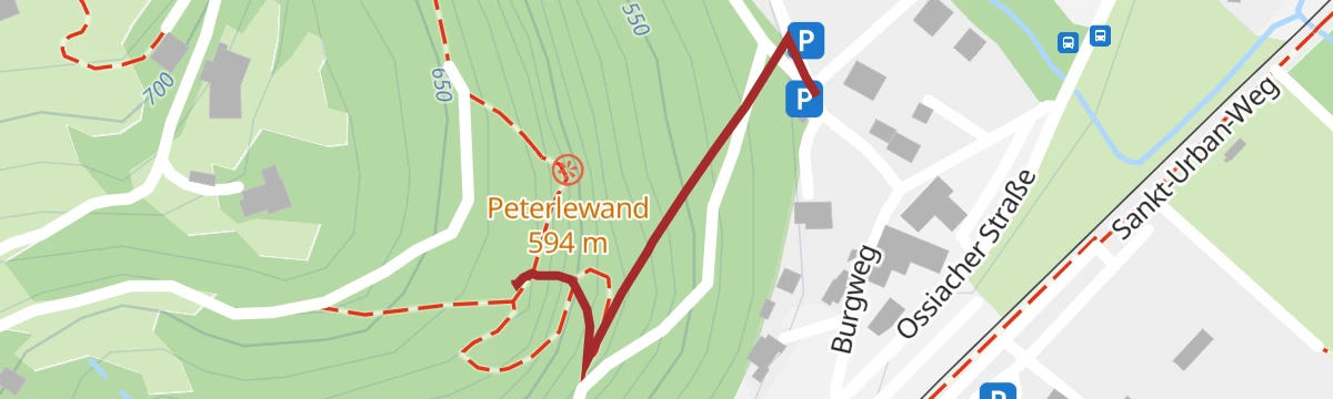 Route map: Klettergarten Peterlewand